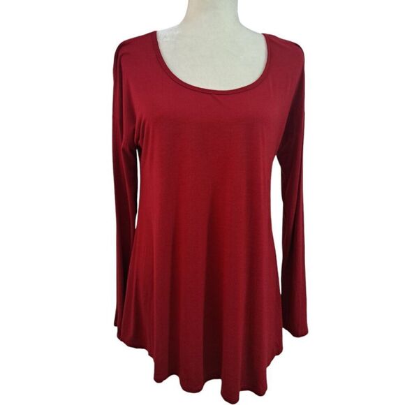 Chris & Carol Women's Long Sleeve Tunic Top Made in USA Scoop Neck  Rayon Large - Picture 6 of 8
